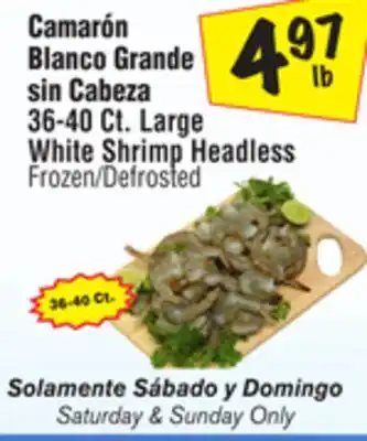 El Super 36-40 Ct. Large White Shrimp Headless offer