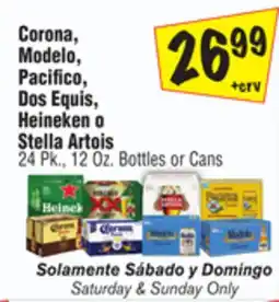 El Super Corona, Modelo, Pacifico, Dos Equis, Heineken o Stella Artois offer