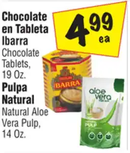 El Super Ibarra Chocolate Tablets, 19 Oz. Natural AloeVera Pulp,14 Oz offer