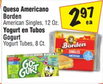 El Super Borden American Singles, 12 Oz. Gogurt Yogurt Tubes, 8 Ct offer