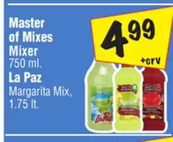 El Super Master of Mixes Mixer 750 ml. La Paz Margarita Mix, 1.75 lt offer