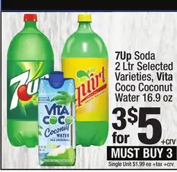 Super King Markets 7Up Soda 2 Ltr, Vita Coco Coconut Water 16.9 oz offer