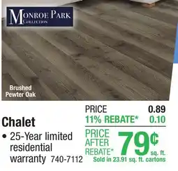 Menards Monroe Park Chalet Brushed Pewter Oak 8-1/33 x 47-16/25 Laminate Flooring (23.91 sq. ft./ctn) offer