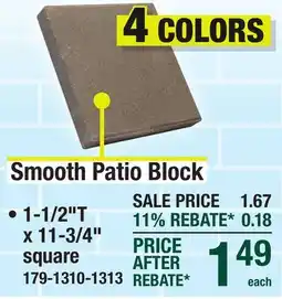 Menards 12 x 12 Gray Smooth Patio Block offer