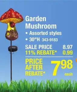 Menards Patriot Lighting Assorted Color Integrated LED Solar Mushroom offer