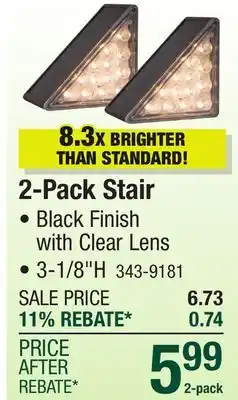 Menards Patriot Lighting Black Solar LED Path Landscape Stair Light - 2 Pack offer