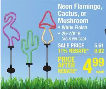 Menards Patriot Lighting Solar Neon Pink Flamingo Landscape Light offer