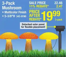 Menards Patriot Lighting Multi-Color Solar Mushroom Light - 3 Pack offer