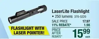 Menards Police Security LaserLite 250 Lumen Handheld LED Flashlight with Laser Pointer offer