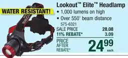 Menards Police Security Lookout Elite 1000 Lumen LED Headlamp offer