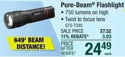 Menards Coast 750 Lumen LED Flashlight offer