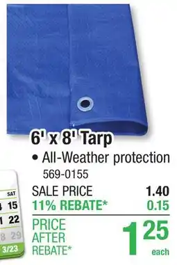 Menards Yardworks 6' x 8' Blue Standard-Duty Tarp offer