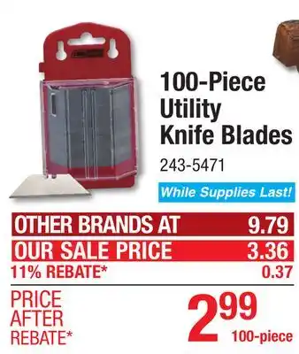 Menards Tool Shop Utility Knife Blades with Dispenser - 100 Pack offer