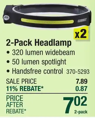 Menards Guidesman 320 Lumen Rechargeable LED Headlamp - 2 Pack offer