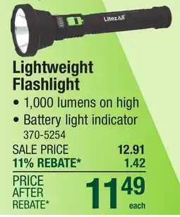 Menards LitezAll 1000 Lumen Rechargeable Handheld LED Flashlight offer