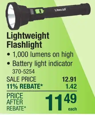 Menards LitezAll 1000 Lumen Rechargeable Handheld LED Flashlight offer