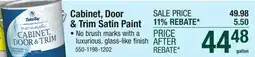 Menards Dutch Boy Platinum Plus Cabinet, Door & Trim Satin Enamel Paint High Hide White - 1 gal offer