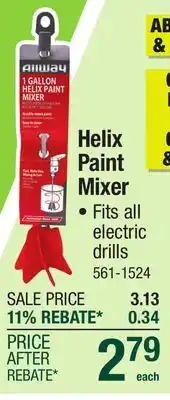 Menards Allway 1 Gallon Helix Paint Mixer offer