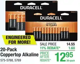 Menards Duracell Coppertop AA Alkaline Batteries - 20 Pack offer