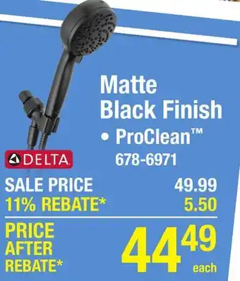 Menards Delta ProClean 6-Setting Matte Black Handshower With Cleaning Spray offer