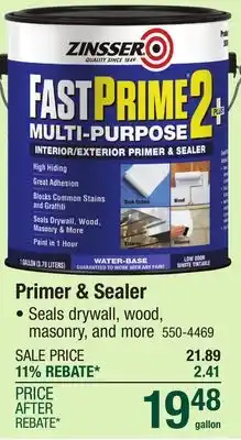 Menards Zinsser FastPrime 2 Plus Interior/Exterior Water-Base Primer & Sealer - 1 gal offer