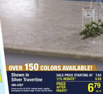 Menards Shown in Silver Travertine offer