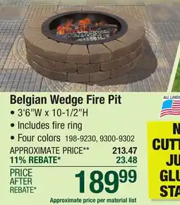 Menards Belgian Wedge Fire Pit Project Material List offer