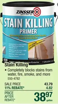 Menards Zinsser Interior/Exterior Water-Base Stain Killing Primer - 1 gal offer