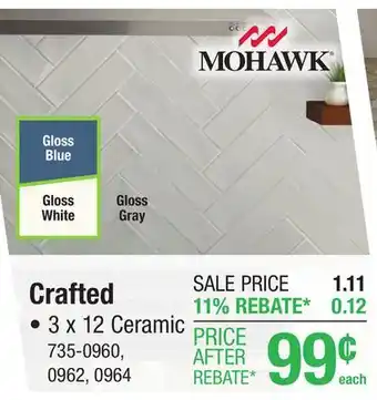 Menards Mohawk Crafted Gloss White 3 x 12 Ceramic Wall Tile offer