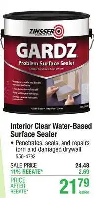 Menards Zinsser Gardz Interior Clear Water-Base Problem Surface Sealer - 1 gal offer