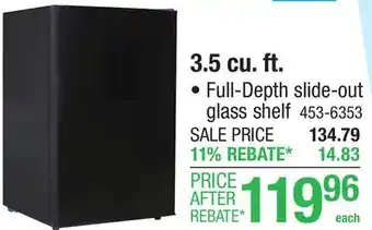 Menards Elite 3.5 cu.ft.Black Compact Refrigerator offer