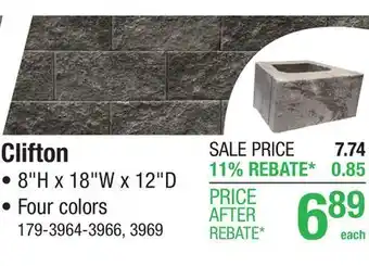 Menards 8 x 18 Tan Clifton Straight Retaining Wall Block offer