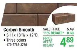 Menards 6 x 18 Charcoal Smooth Corbyn Retaining Wall Block offer