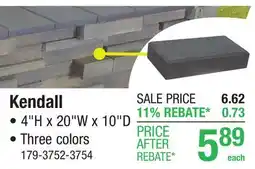 Menards 4 x 20 Charcoal Kendall Split Face Freestanding Wall Block offer