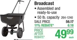 Menards Yardworks 50 lb. Broadcast Spreader offer