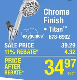 Menards Oxygenics Titan 9-Spray Chrome Handheld Showerhead offer