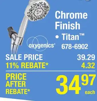 Menards Oxygenics Titan 9-Spray Chrome Handheld Showerhead offer