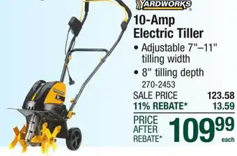 Menards Yardworks 11 10-Amp Corded Electric Tiller/Cultivator offer