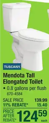 Menards Tuscany Mendota 2-Piece White Tall Elongated Toilet offer