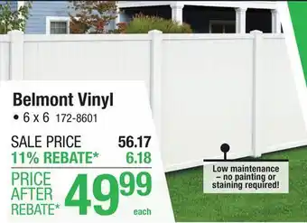 Menards Yardworks 6' x 6' White Belmont Privacy Vinyl Fence Panel offer