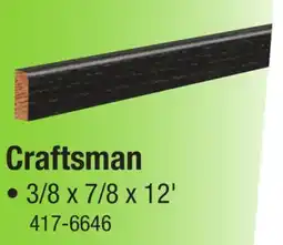 Menards Mastercraft Prefinished Black Oak 3/8 x 7/8 x 12' Craftsman Base Shoe Moulding M20 offer