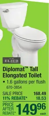 Menards Eljer Diplomat 2-Piece White Tall Elongated Toilet offer