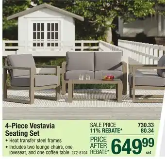 Menards Backyard Creations Vestavia 4-Piece Seating Set offer