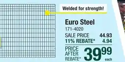 Menards 4 x 6 Black Grid Pattern Euro Steel Fence Panel offer