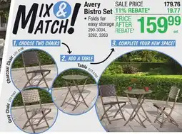 Menards Backyard Creations Avery Combo Bistro Set offer