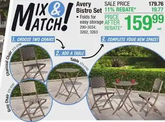 Menards Backyard Creations Avery Combo Bistro Set offer