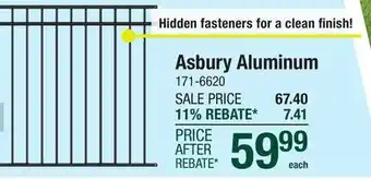 Menards Yardworks Asbury 4x6 Black 3-Rail Aluminum Fence Panel offer