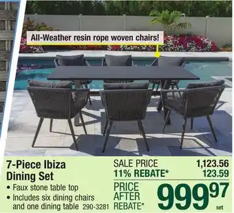 Menards Backyard Creations&reg Ibiza 7- Piece Patio Dining Set offer