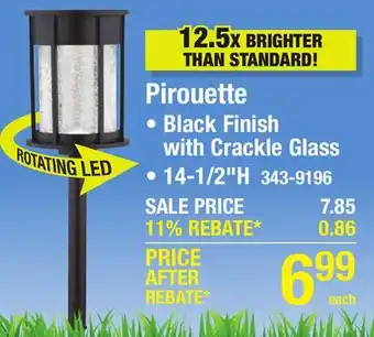 Menards Patriot Lighting Pirouette Solar LED Path Landscape Light offer