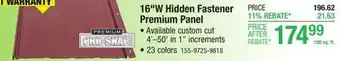 Menards 16 Premium Pro-Snap Brite White Steel Panel offer